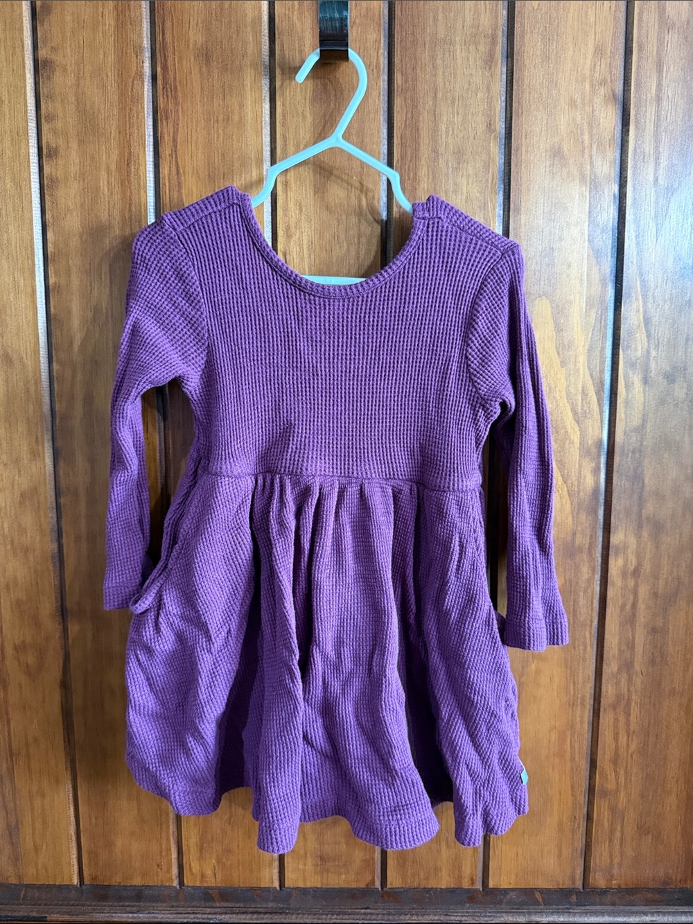 Ruffle Butts Plum Knit Long-Sleeve Dress